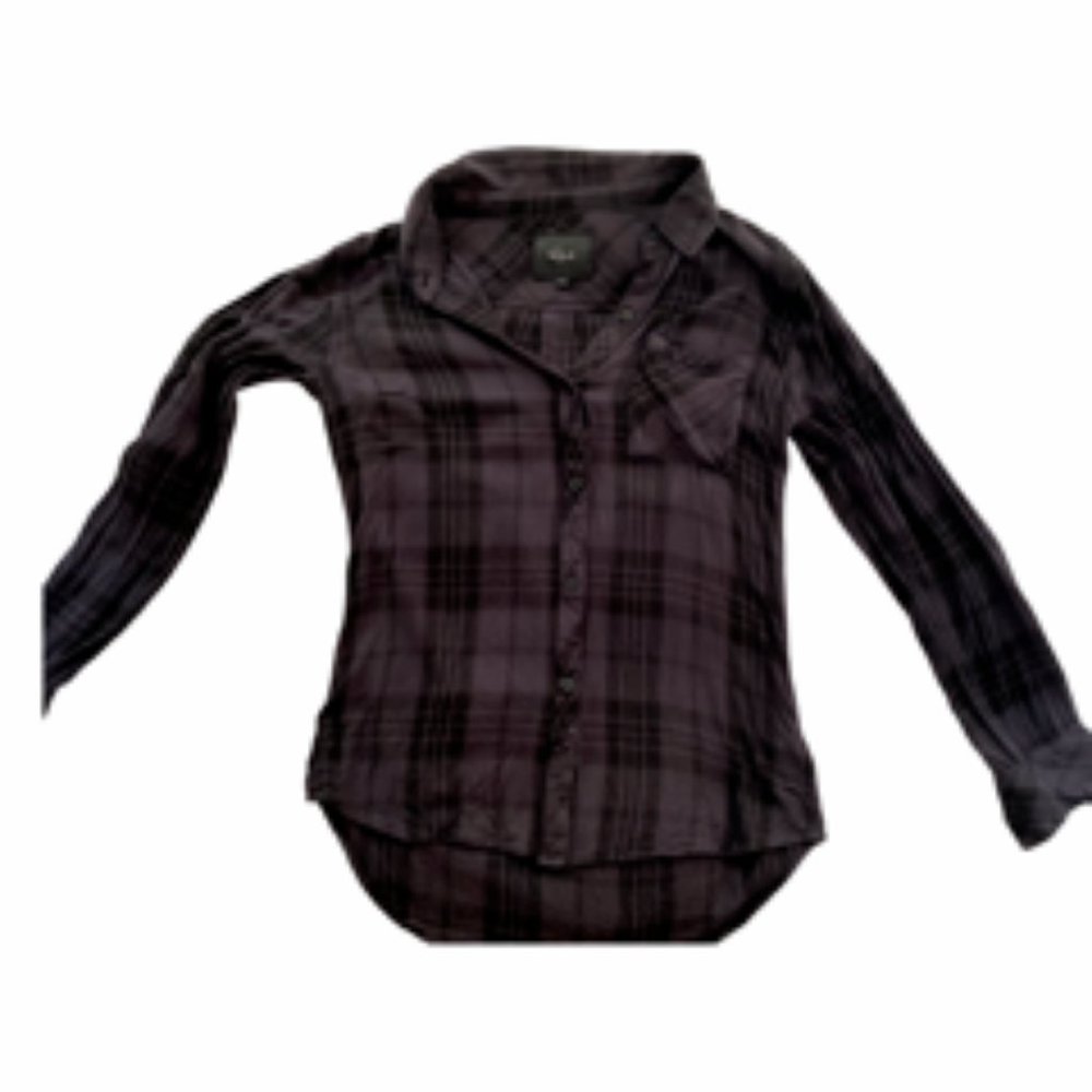 Rails Flannel Button Down X-Small Grey/ Black - image 5